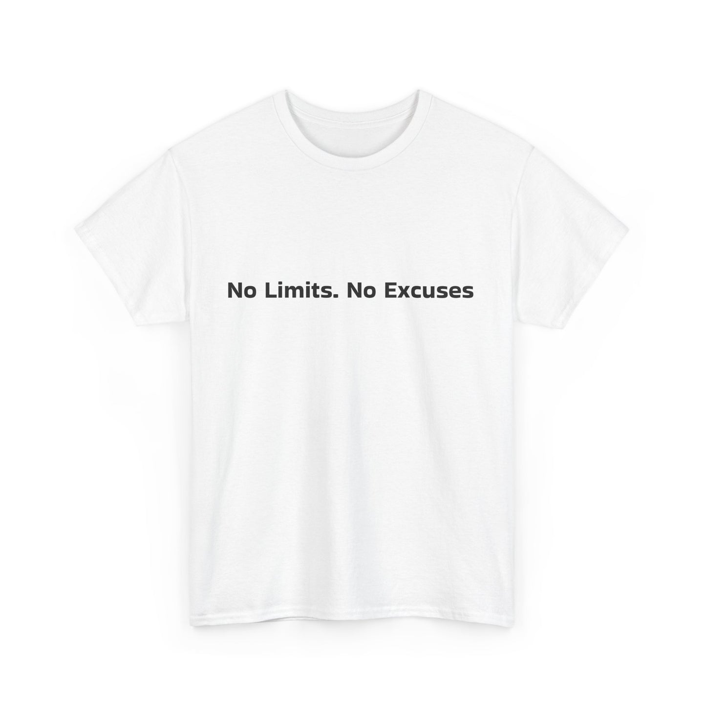 Motivational Unisex Heavy Cotton Tee - 'No Limits. No Excuses'