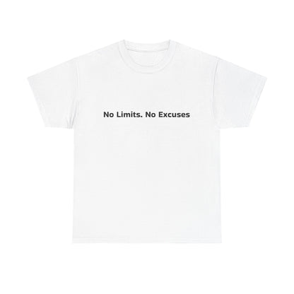 Motivational Unisex Heavy Cotton Tee - 'No Limits. No Excuses'